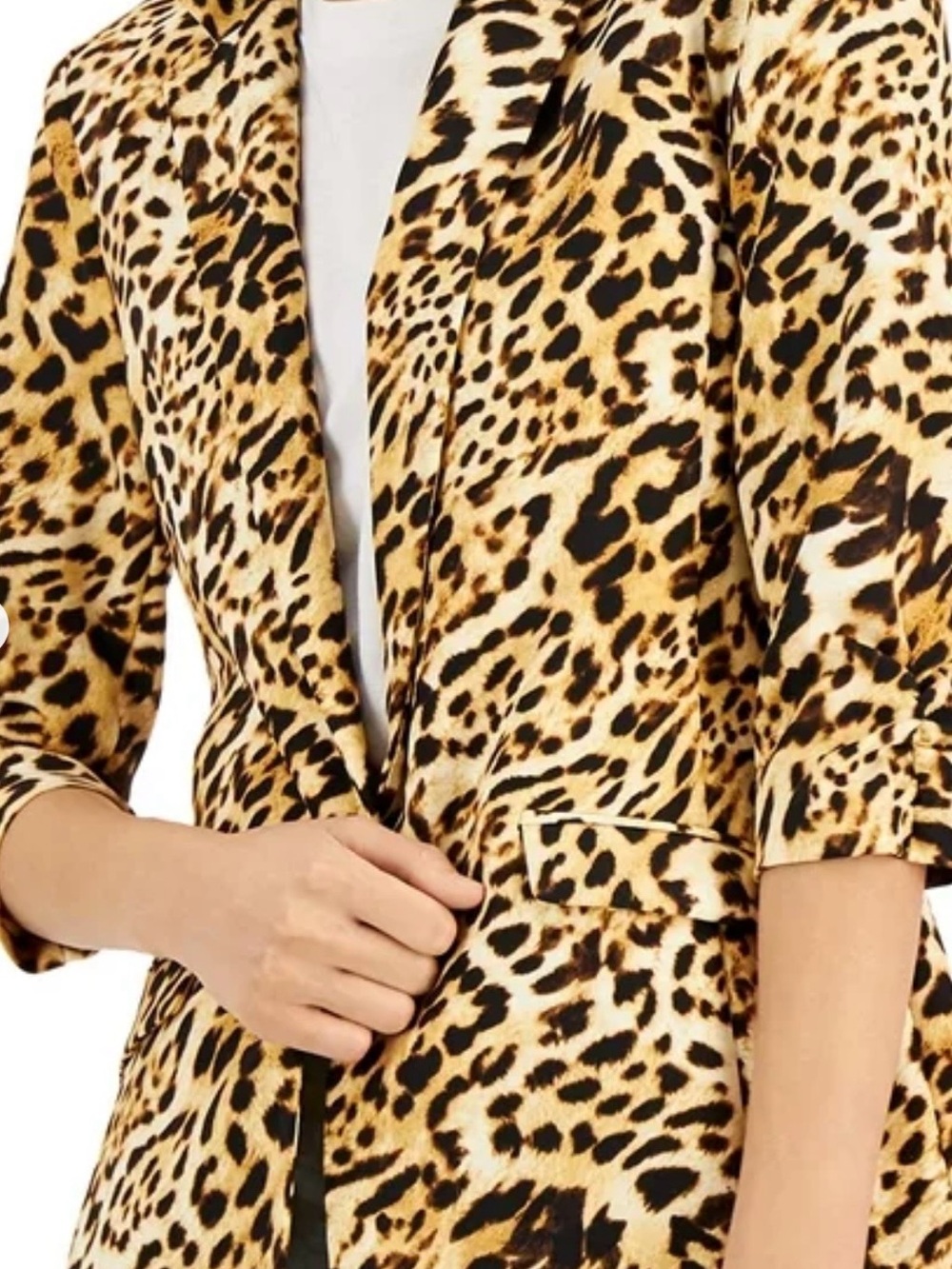 INC International Concepts Leopard-Print Blazer in Tan and Black
